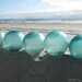 Authentic Glass Fishing Floats - Collection of 5, Alaska Beachcombed, Shades of Teal Blue