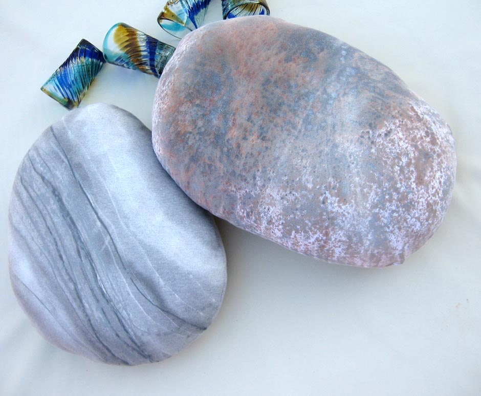 Stone throw pillows earth mix