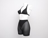Pointy black halter bra dead stock Vintage