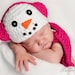 Snowman Hat with Scarf included-Newborn or 0-3 months