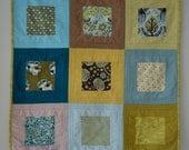 Blue & Greens Woodland Baby Quilt