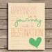 Inspiring Word Art Print Happiness is a Journey
