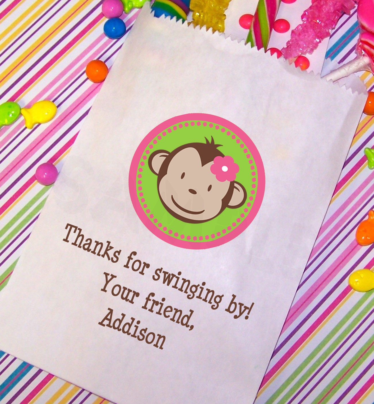Monkey Birthday Party, Candy Bags, Party Favor Bags, Goody Bags, Favor Bags Set of 25 Boys or Girls Il_570xn