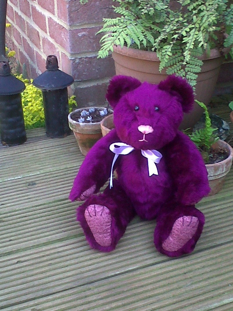 Red Bear, Artist bear, boy bear, teddy, jointed, one of one, christmas