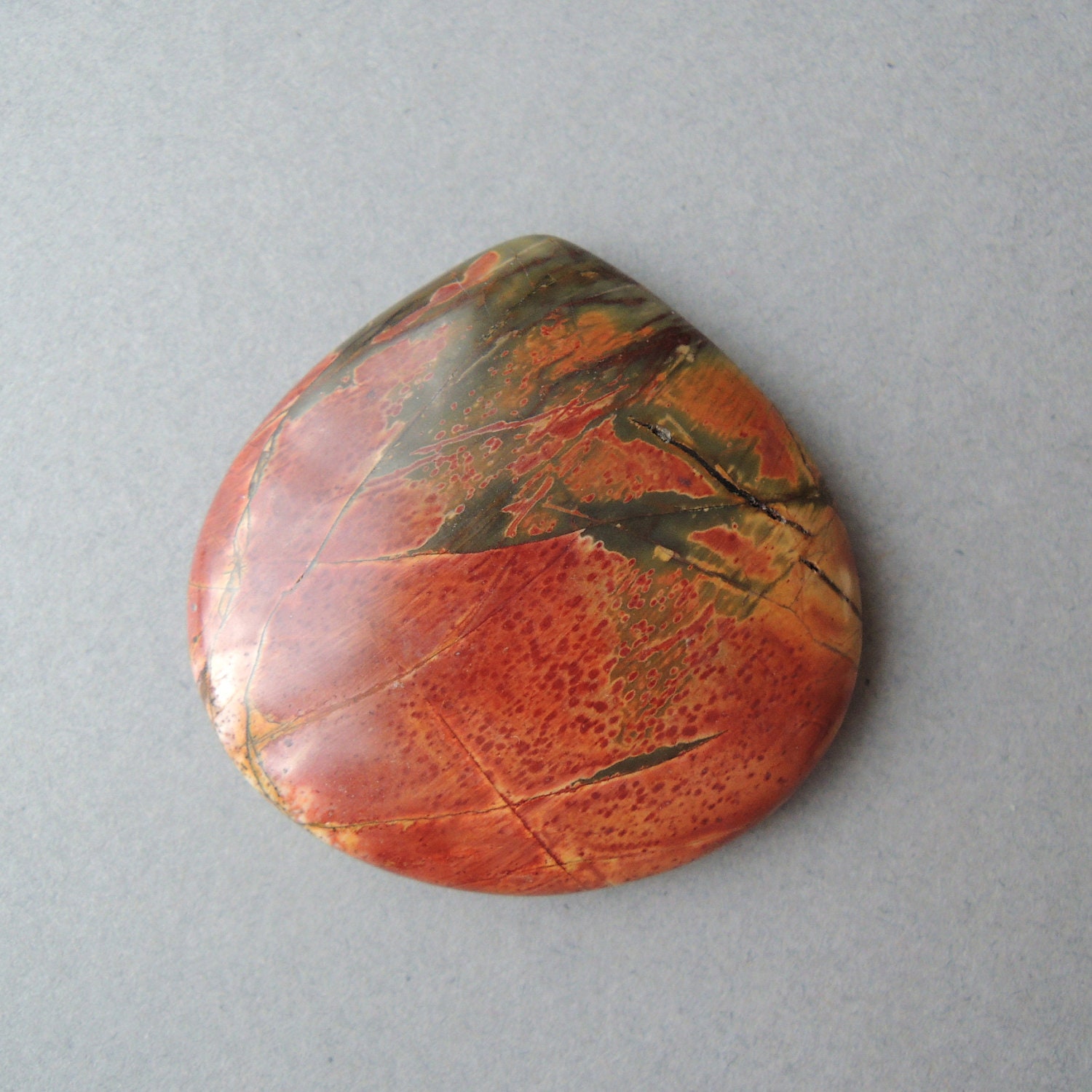 Cabochon - Picasso jasper - 40 by 40 by 7 mm