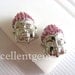 3pcs,White gold plated with High quality Pink Cyrstal Rhinestones buddha bead