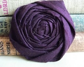 Dark Purple Flower Silk Flower Rosette Wedding Decor Bridal Hair Flower Three Inch Flower