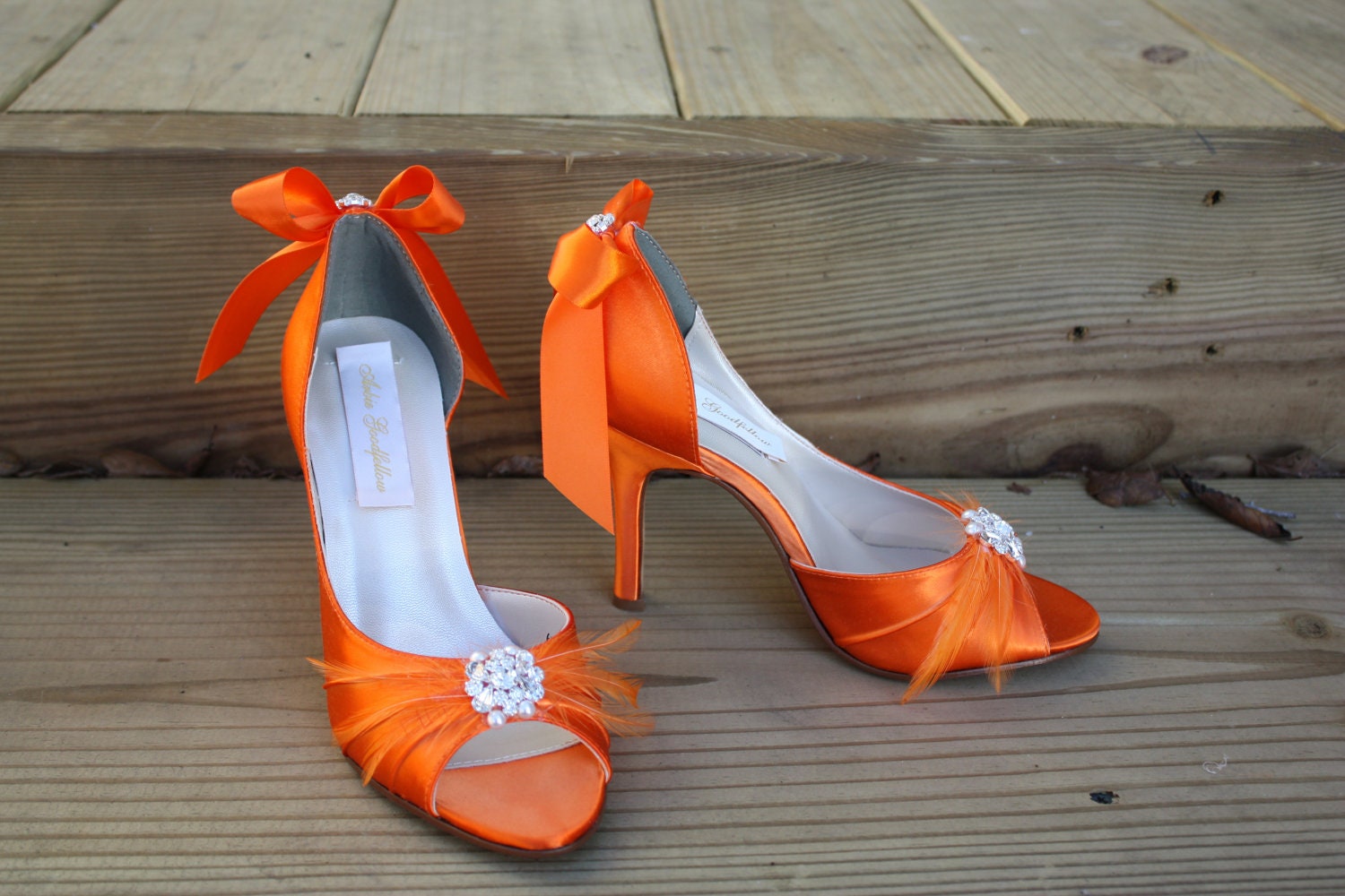 Wedding Shoes 3.5 Over 100 Colors Orange Wedding Feather Shoes