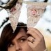 Vintage style TEA DYED LACE wedding bunting,banner,garland