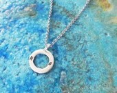 Small personalized hoop necklace customized with initials - bridal jewelry