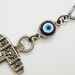 Anchor Wall Hanging Amulet Handmade Turkish Silver Plated Evil Eye Bead