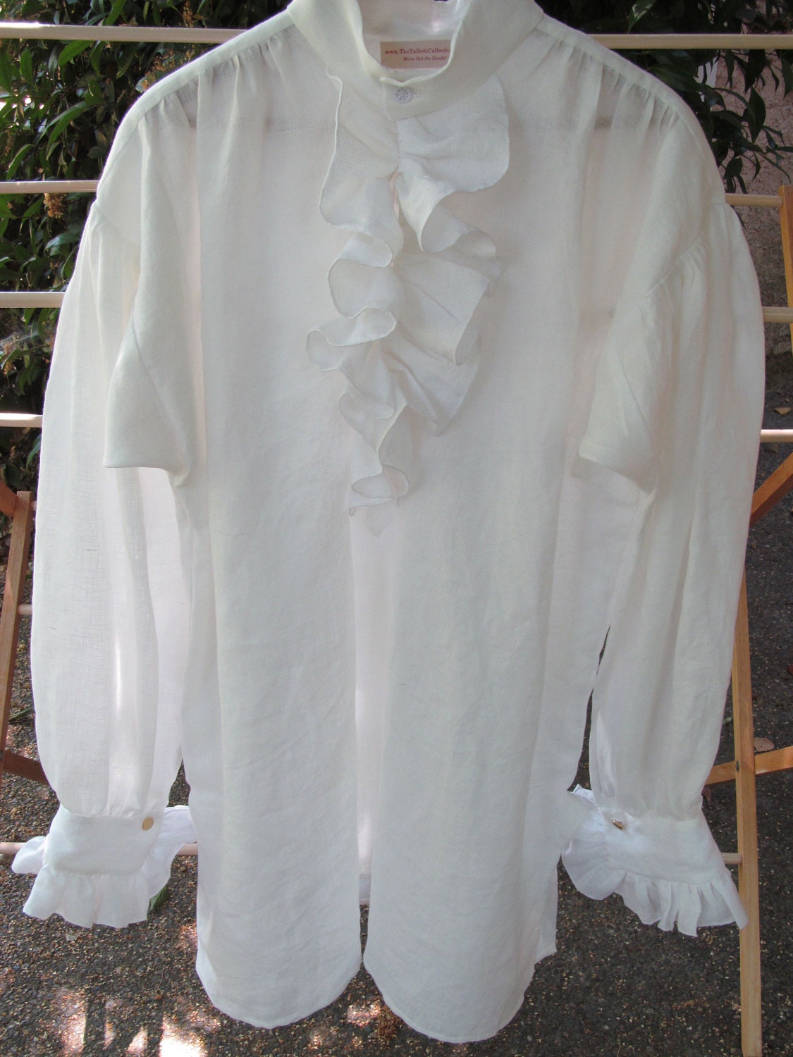 Hand made man's linen ruffled shirt 18th and 19th by TalbottandCo