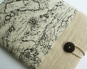 Ipad case sleeve for ipad 2, ipad 3,ipad 4  -PADDED-FRONT POCKET-World map