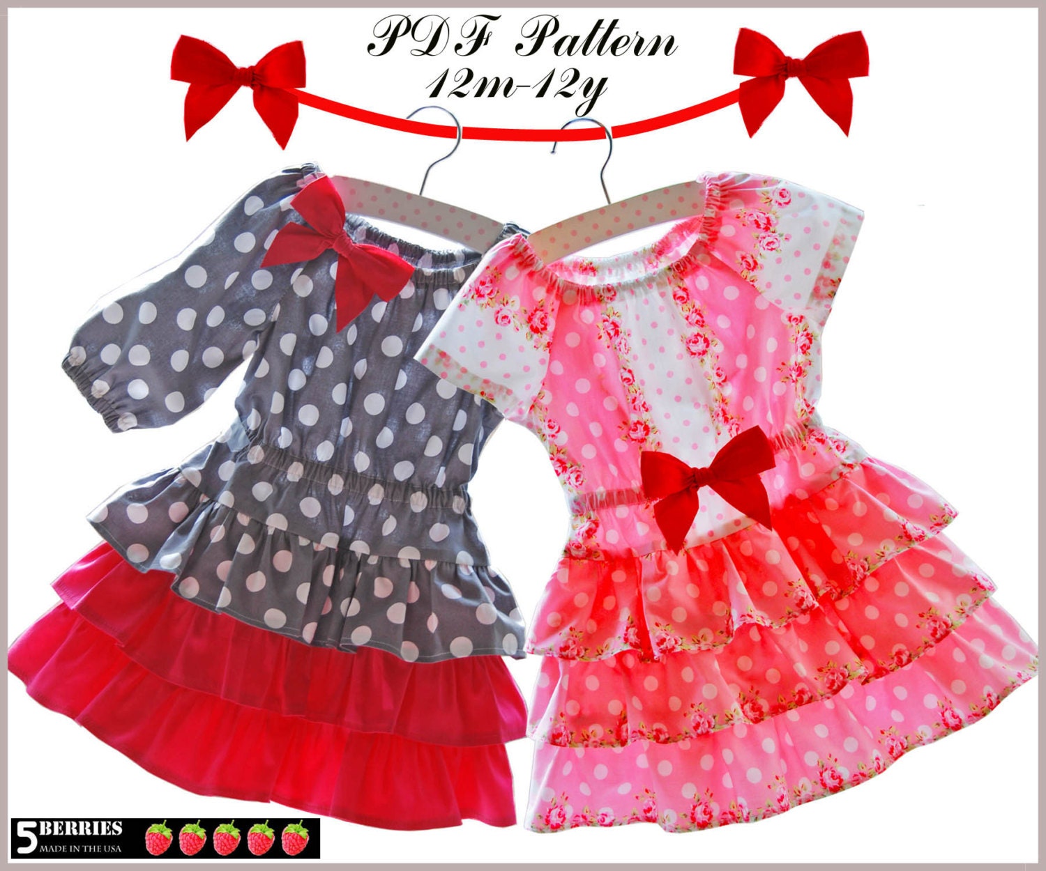 NEW, Girls Dress Patterns, Eva Peasant Dress Pattern with Twirl Skirt, Sewing Patterns for Children, Baby, Toddler, E book, Tutorial, PDF