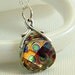 Shipping Peacock Eye Necklace - Rainbow Colors Flat Pear Swarovski Briolette Teardrop Pendant on Sterling Silver Chain