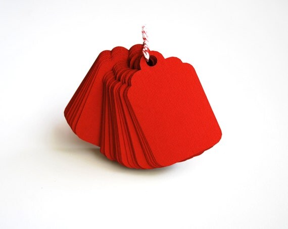 48 Red Gift Tags Textured Cardstock Die Cut A233 Il_570xn