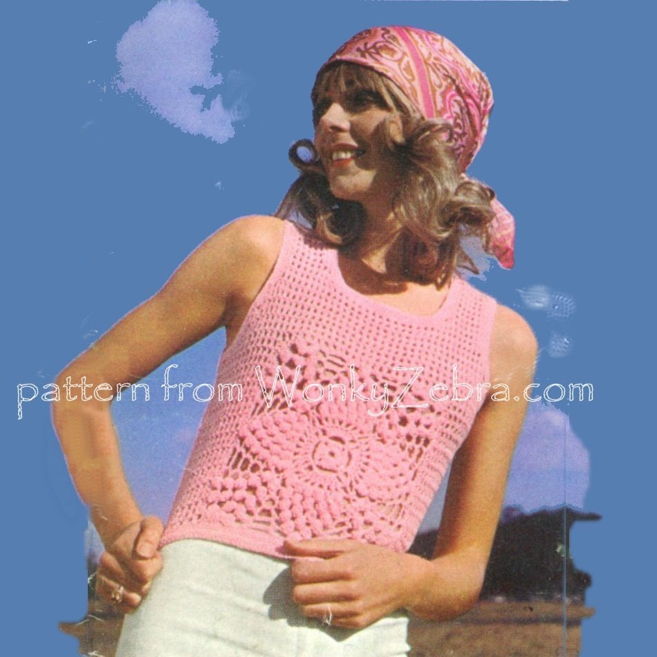 Crochet Top VintagePattern 242 PDF Granny Top from WonkyZebra