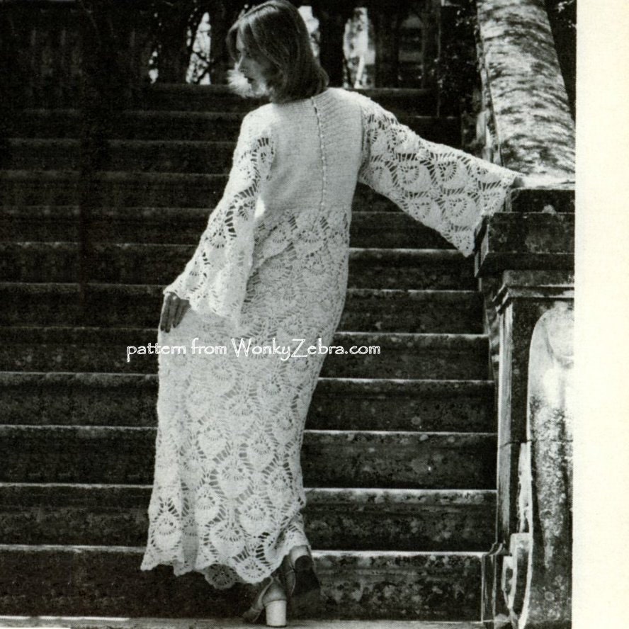 Crochet Dress Pattern PDF 139 Vintage Evening Dress from WonkyZebra