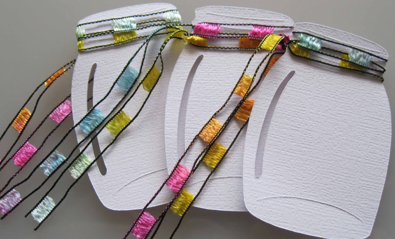 20 Mason Jar Tags White Die Cuts Wedding PartyTextured Cardstock