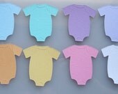 25 2" Textured Baby Onesie Diecuts Baby Shower Embellishments 6 Colors
