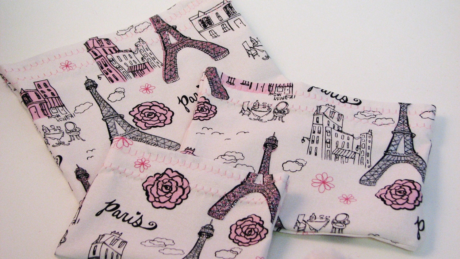 Paris Eifel Tower, Snack Bags, Three Piece Set, Sandwich and Snack Bags