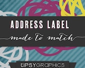 Standard Address Label. Printable ADD ON. Made to Match any Tipsy Graphics Design Il_170x135