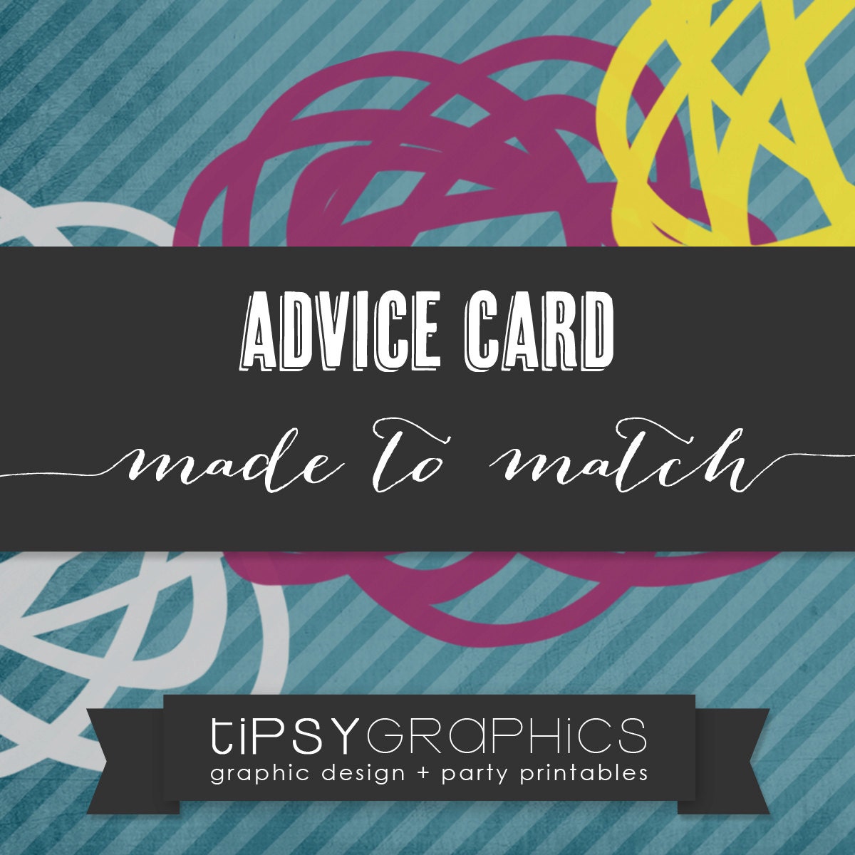 Tipsy Graphics ADD ON. Made to Match. Printable Advice or Recipe Cards to Coordinate with any design in the shop Il_570xn