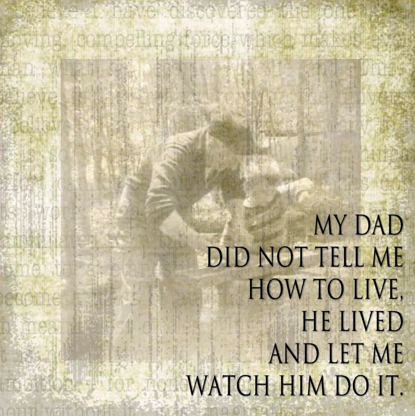 My Dad - How to Live - Personalized Word Art Prints 12x12 sepia motivational quote
