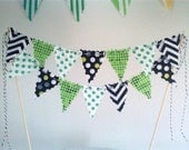 Cake Bunting Modern Prints in Green, Black and White Chevron, Dots Il_170x135