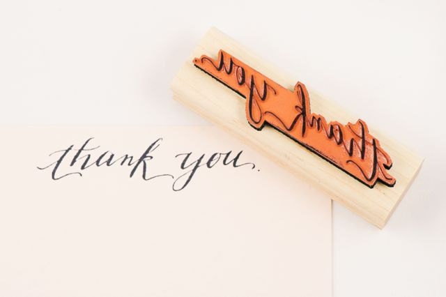 thank you calligraphy stamp