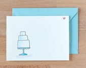 wedding cake congratulations blue card