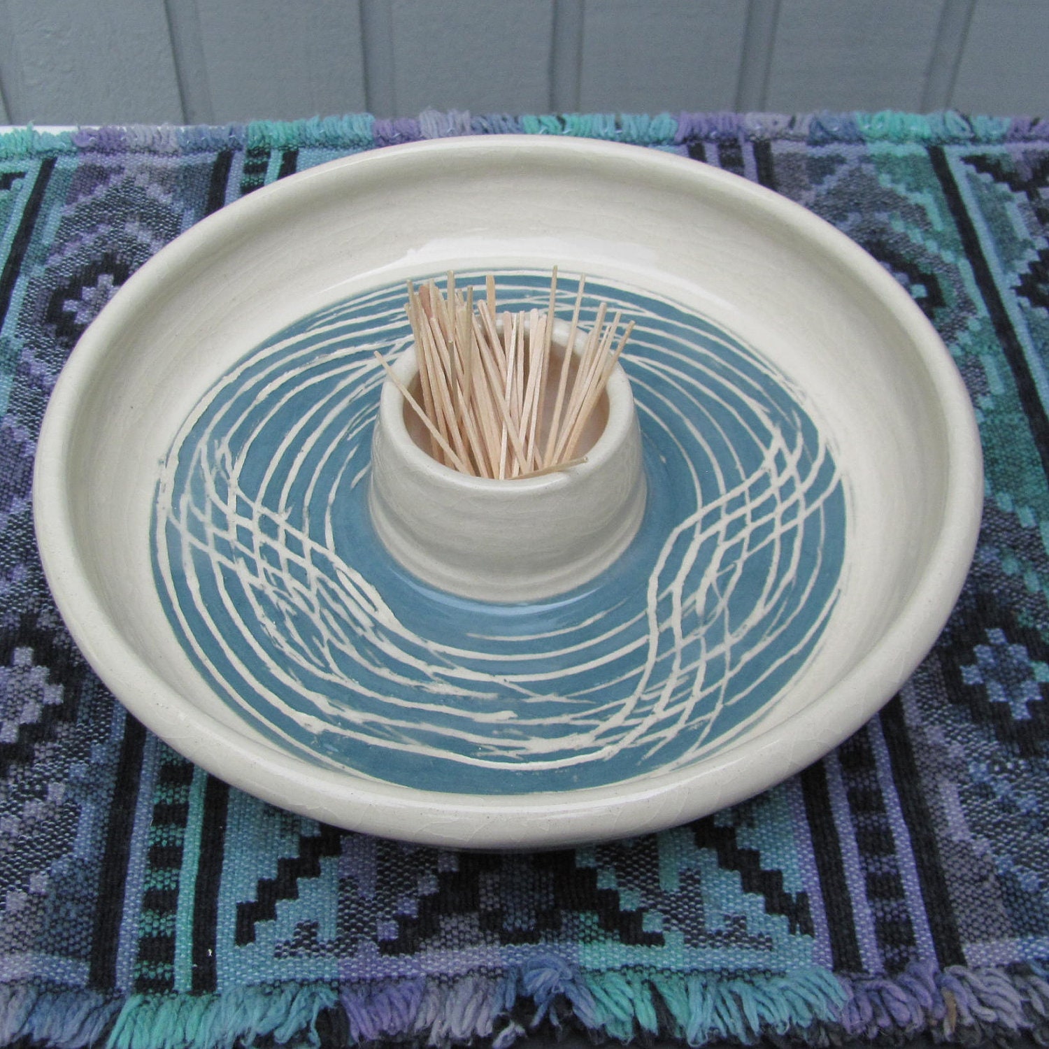 Chip and Dip Handmade Appetizer Veggie Tray Pottery Reduced Price  Kitchen Stoneware