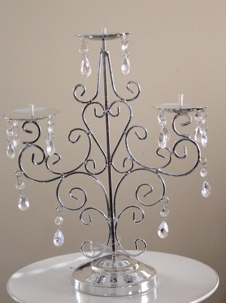 on SALE SILVER CANDELABRA Candle Holder by DesignsByEmbellish