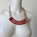 Bold 1980s Gold and Red Monet Necklace