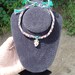 Mexican jewelry macrame choker with genuine crystal Topaz