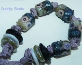 Handmade Lampwork beads "Olive Tubes" Creeky Beads SRA