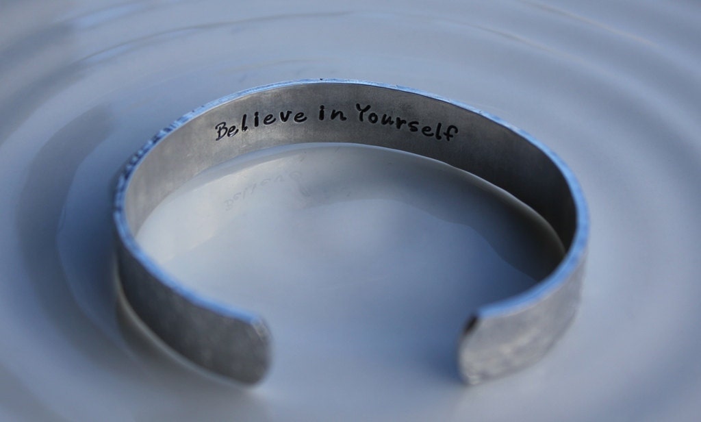 Believe in Yourself Aluminum Secret Message Bracelet
