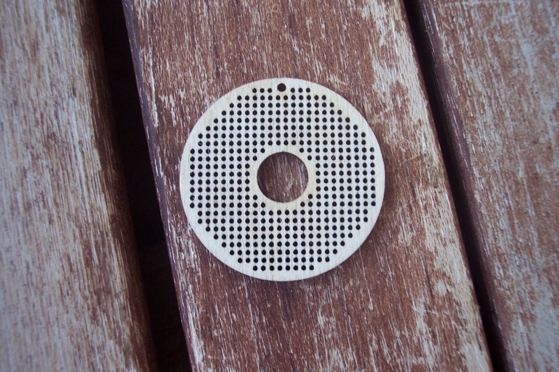 DO IT YOURSELF. Wood Needlecraft Pendant, Brooch, Necklace or Earring -2 pieces Blanks-