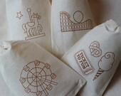 40 County Fair / Carnival Themed Favor Bags - Organic Muslin Cotton 4x6 gift bags Great for Parties Il_170x135