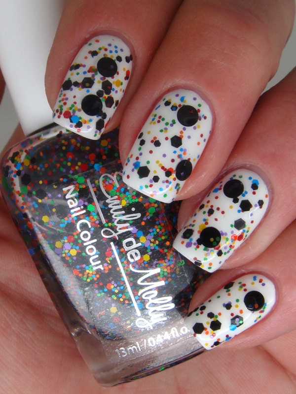 Nail polish Abstract canvas black and multi by EmilydeMolly