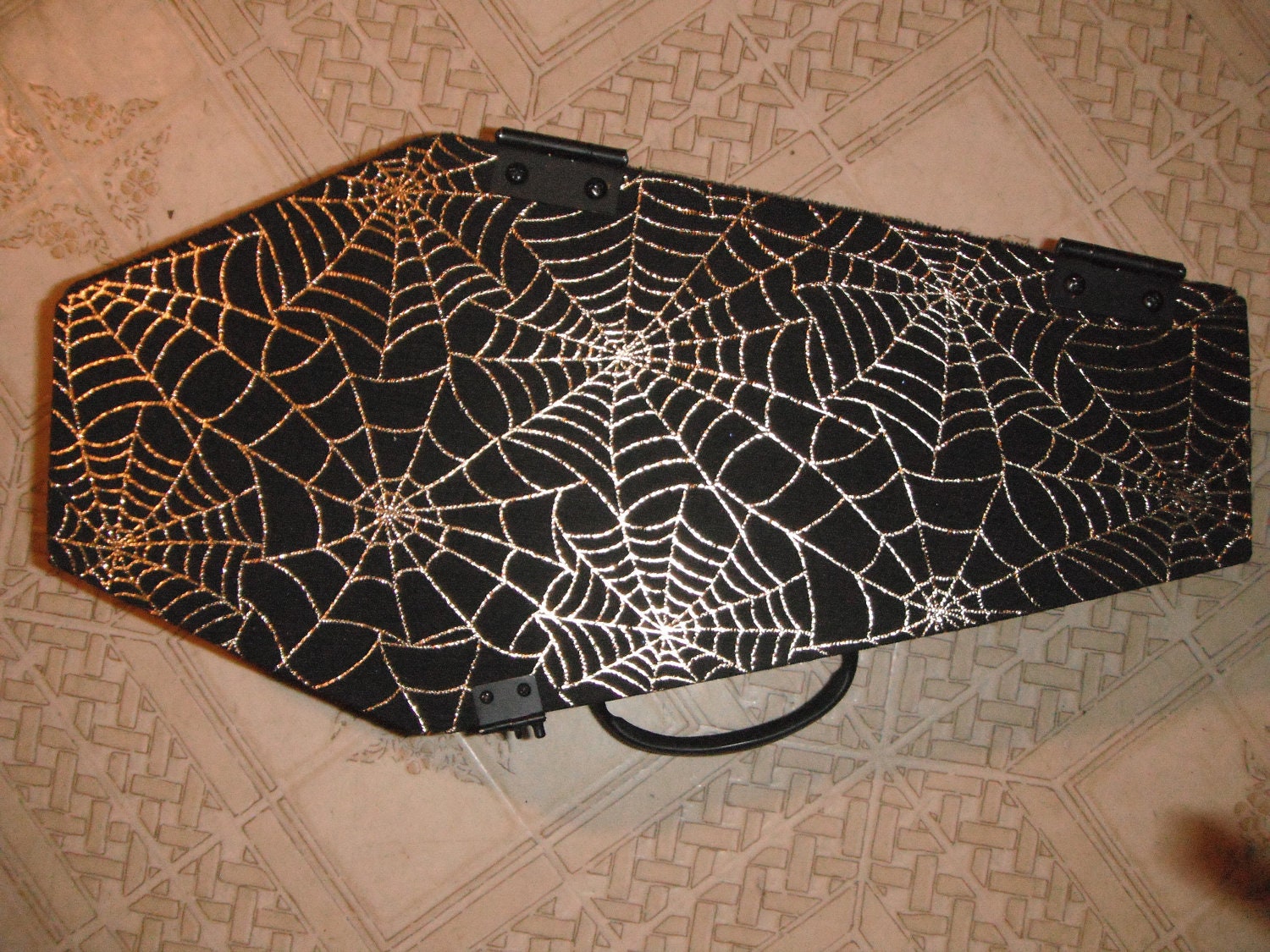 Black and Gold Spider Web Carry Case