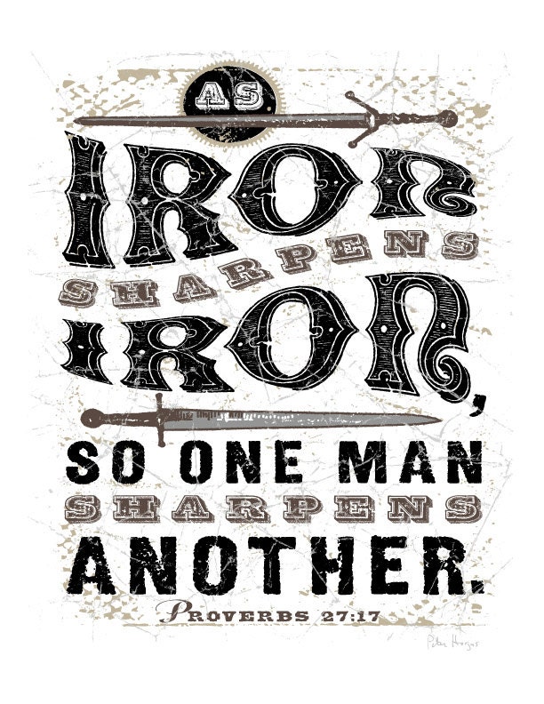 Christian Wall Art Print. Proverbs 27:17 Bible Scripture.