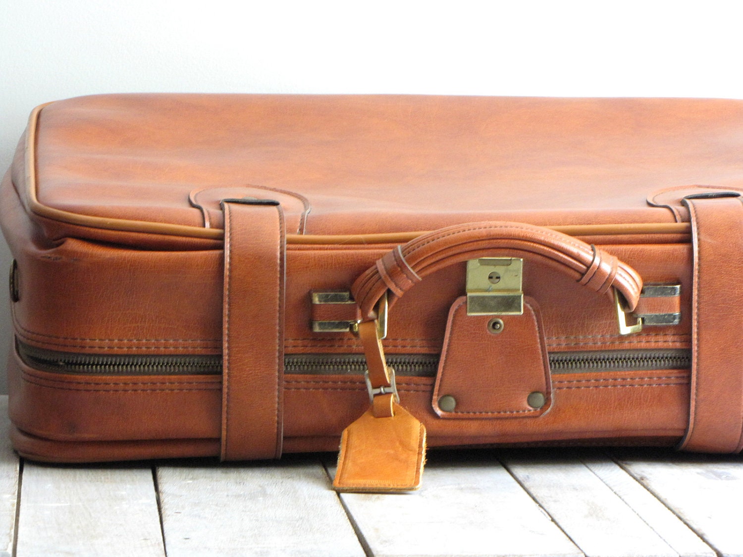 vintage brown leather luggage