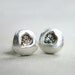 silver pebble studs with gold sparkles - glitter post earrings