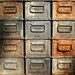Set of 12 Vintage Industrial Metal Bins with Handles on Both Ends / Storage Organization / Rusty and Not Cleaned / AS-IS