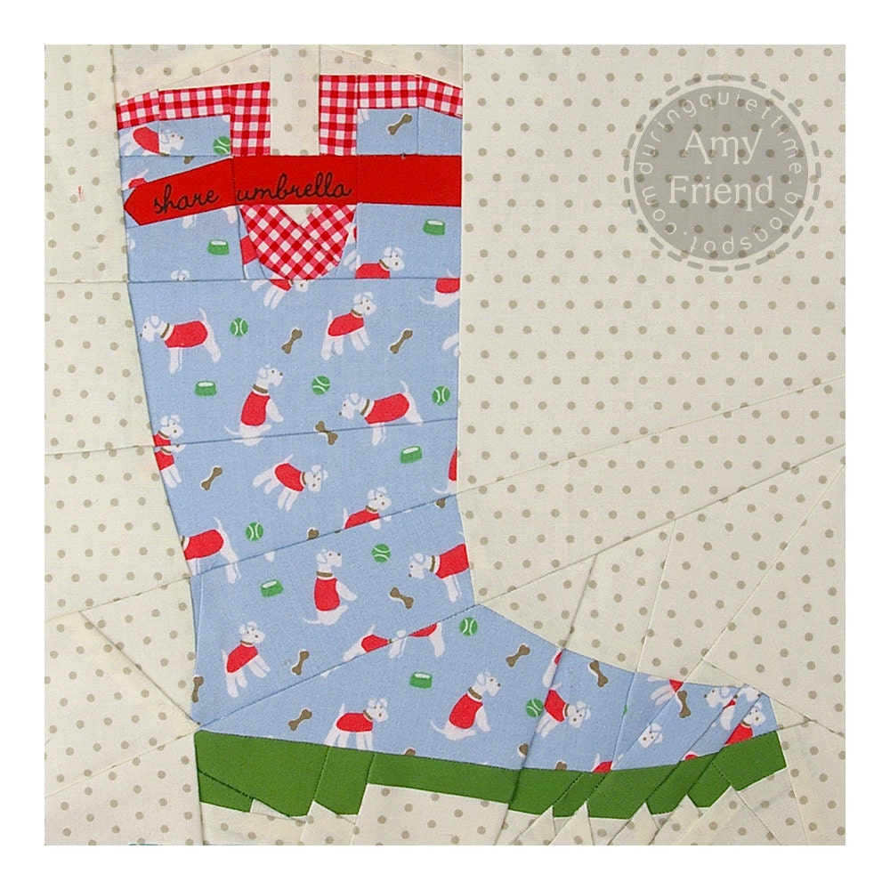 Garden Boot Paper Pieced Pattern