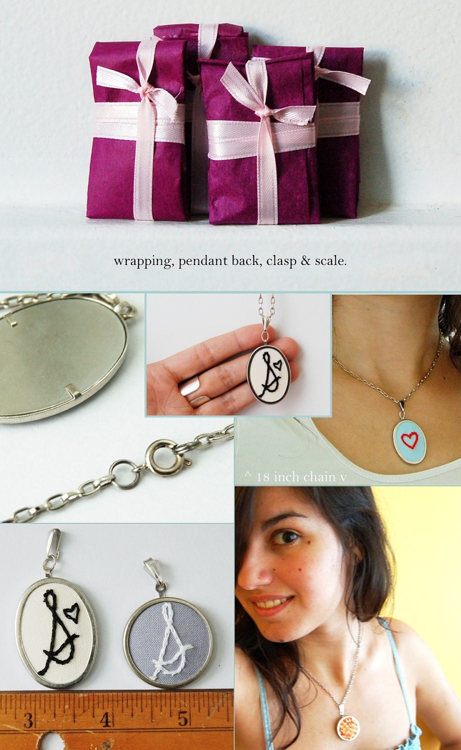 Made to Order Personalized Embroidered Initial Necklace- - 20 INCH CHAIN