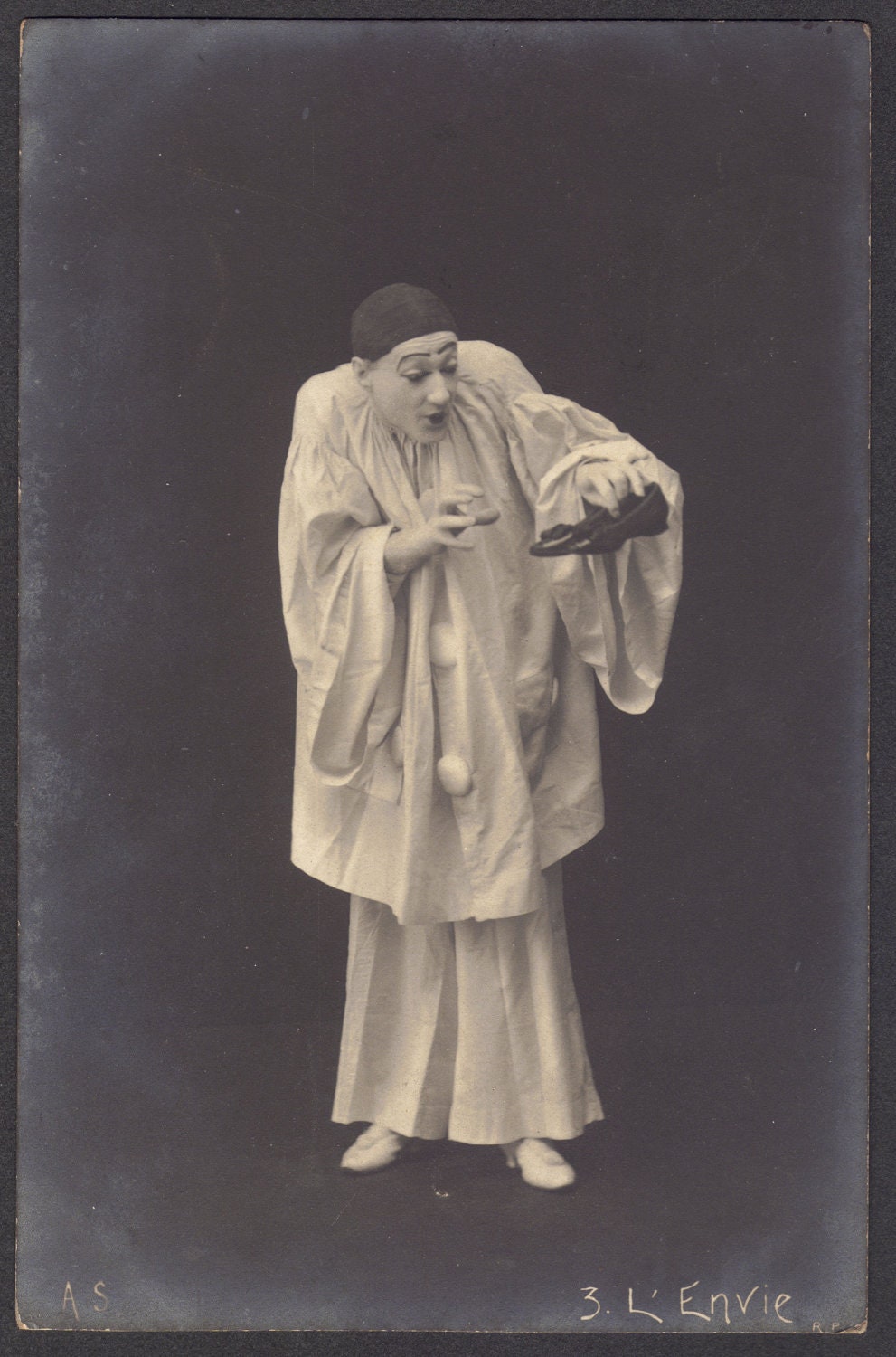 Pierrot Early 1900s L'Envie French RPPC