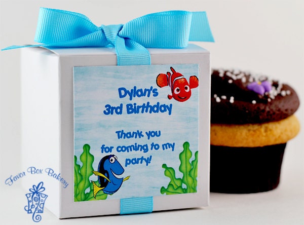 Nemo and Dori...One Dozen Personalized "FINDING NEMO" Cupcake Mix Party Favors
