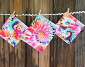 3 bags - Reusable Ecofriendly Sandwich Bag  and 2 Snack Bags - Tie Dye